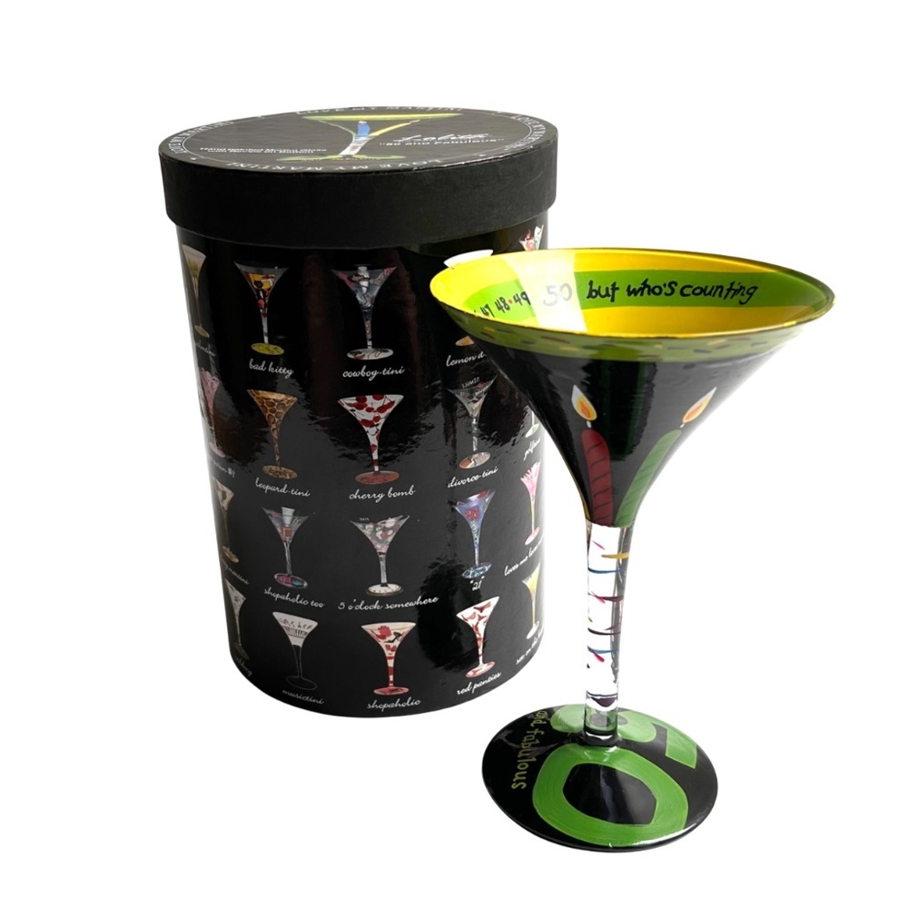 NIB Lolita 50 and Fabulous Love My Martini Glass in Original Box